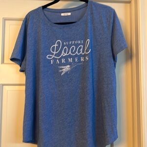 Maurice’s Cotton Blue Blend T-shirt-Size Large
Support Local Farmers quote